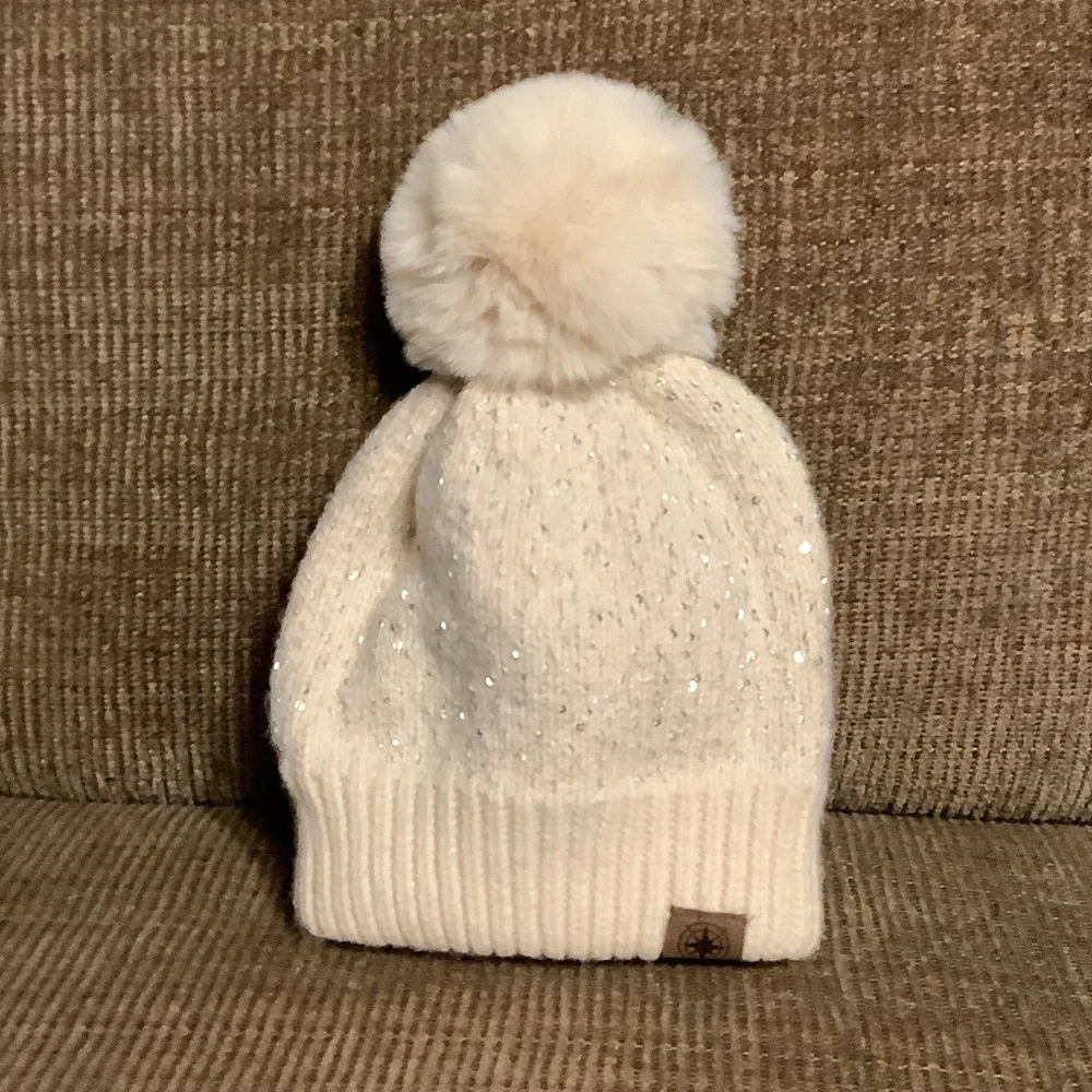 Cream sequined beanie, NWOT